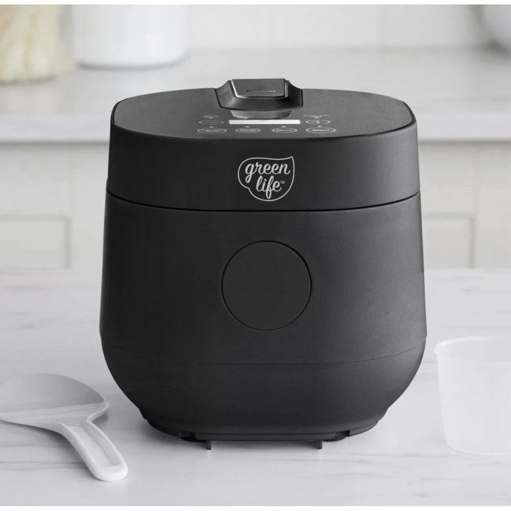 Green Life Healthy Ceramic Nonstick Go Grains, Rice and Grains Cooker Black NIB